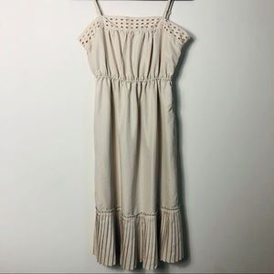 SJP Bitten tan smocked dress